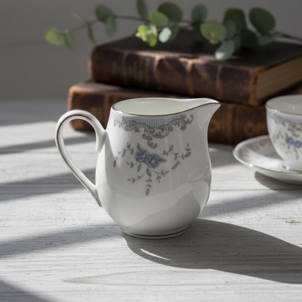 Imperial China Seville 5303 Creamer Blue Rose Gold Trim W Dalton Japan